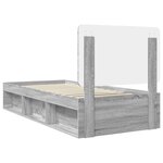 vidaXL Cadre de lit Gris Sonoma 90 x 200 cm Bois de pin massif