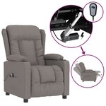 vidaXL Fauteuil inclinable électrique Taupe Tissu