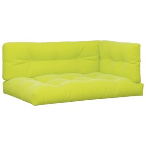 vidaXL Coussins de palette lot de 3 vert vif tissu