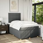 vidaXL Sommier à lattes de lit avec matelas Gris foncé 120x200cm Tissu
