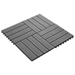 vidaXL Carreau de terrasse Design 3D 11 Pièces Gris 30 x 30 cm WPC