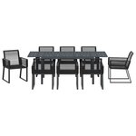 vidaXL Ensemble de salle à manger pour jardin 9 Pièces Noir Poly rotin