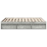vidaXL Cadre de lit sans matelas gris béton 120x190 cm