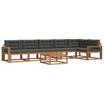 vidaXL Ensemble de canapés d'extérieur 7 Pièces Naturel et Anthracite