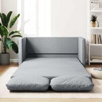vidaXL Canapé-lit 2 en 1 gris clair 112x174x55 cm tissu