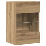 vidaXL Meubles muraux avec lumières LED pour TV 2 Pièces chêne artisanal