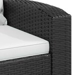 vidaXL Fauteuil inclinable de jardin avec coussins noir résine tressée