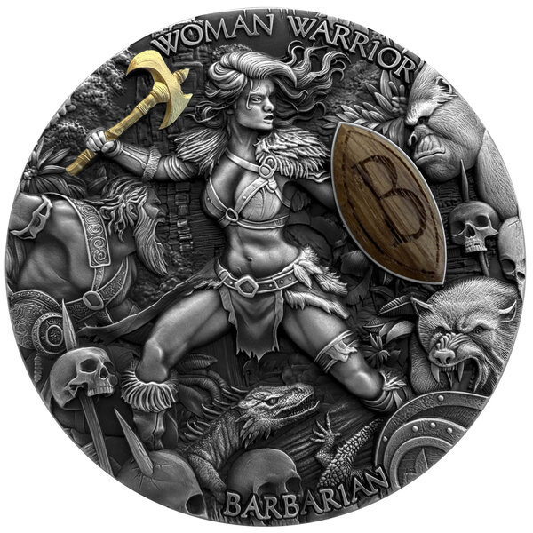 BARBARIAN Woman Warrior 2 Once Argent Monnaie 5 Dollars Niue 2024