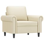 vidaXL Fauteuil Crème 60 cm Similicuir