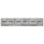 vidaXL Meuble TV Gris béton 147 x 34 5 x 27 cm Bois d'ingénierie