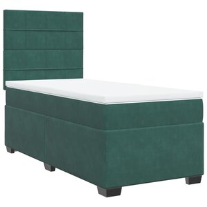 vidaXL Sommier à lattes de lit avec matelas Vert foncé 90x200 cm