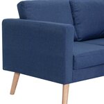 vidaXL Canapé à 3 places Tissu Bleu