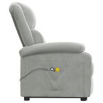 vidaXL Fauteuil de massage Gris clair Velours