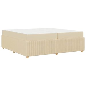 vidaXL Cadre de lit avec matelas Crème 200 x 200 cm tissu
