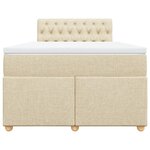vidaXL Sommier à lattes de lit avec matelas crème 120x190 cm tissu