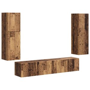 vidaXL Ensemble meuble TV 4 Pièces Bois ancien Bois d'ingénierie