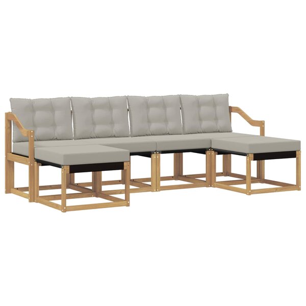 vidaXL Ensemble de canapés d'extérieur 6 Pièces Blanc et gris clair