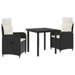 vidaXL Ensemble de Tables Basses 3 Pièces Noir et blanc crème