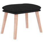 vidaXL Chaise à bascule avec repose-pied Noir Tissu