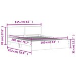 vidaXL Cadre de lit avec tête de lit et LED chêne marron 160x200 cm