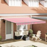 vidaXL Auvent rétractable automatique Rayé rouge et blanc 400x300 cm