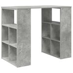 vidaXL Bureau avec étagère Gris 90 x 50 x 75 cm Bois d'ingénierie
