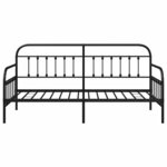 vidaXL Cadre de lit de jour Noir 90 x 200 cm Acier enduit de poudre