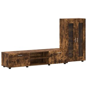 vidaXL Ensemble meuble TV FLORIN Chêne fumé Bois d'ingénierie