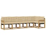 vidaXL Ensemble de canapés d'extérieur 6 Pièces Blanc et Beige