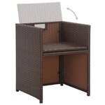 vidaXL Salon de jardin 15 Pièces avec coussins Résine tressée Marron