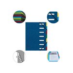 Trieur Harmonika® À Fenêtres Avec Élastiques Véritable Carte Lustrée 7 Compartiments - Bleu - X 8 - Exacompta