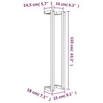 vidaXL Porte-serviette 23x18x110 cm Bois de pin massif