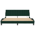 vidaXL Cadre de lit avec LED sans matelas Hanko vert foncé 180x200 cm velours