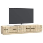 vidaXL Meuble TV Chêne Sonoma 147 x 34 5 x 27 cm Bois d'ingénierie