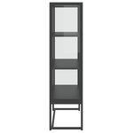 vidaXL Buffet haut Anthracite 80x35x135 cm Acier et verre trempé