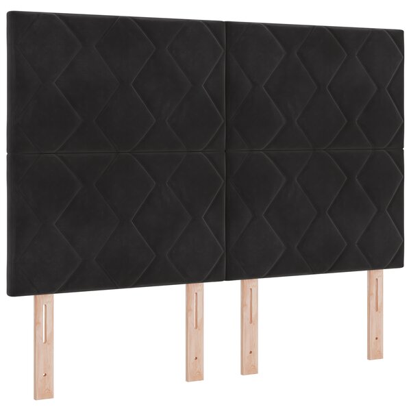 vidaXL Tête de lit en blocs diamant   Noir  Velours 160 cm