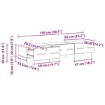 vidaXL Meuble TV Bois Ancien 150 x 36 x 30 cm Bois d'ingénierie