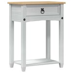 vidaXL Table console avec tiroir Blanc 55 x 35 x 73 cm Pin massif