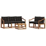 vidaXL Ensemble de canapés d'extérieur 6 pc Naturel et Noir