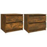 vidaXL Tables de chevet 2Pièces Chêne fumé 50x39x43 5cm Bois d'ingénierie