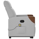 vidaXL Fauteuil de massage inclinable gris nuage tissu