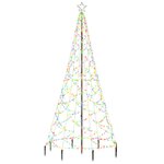 vidaXL Arbre de Noël avec poteau en métal 500 LED colorées 3 m