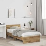 vidaXL Cadre de lit Chêne artisanal 90 x 190 cm Bois d'ingénierie