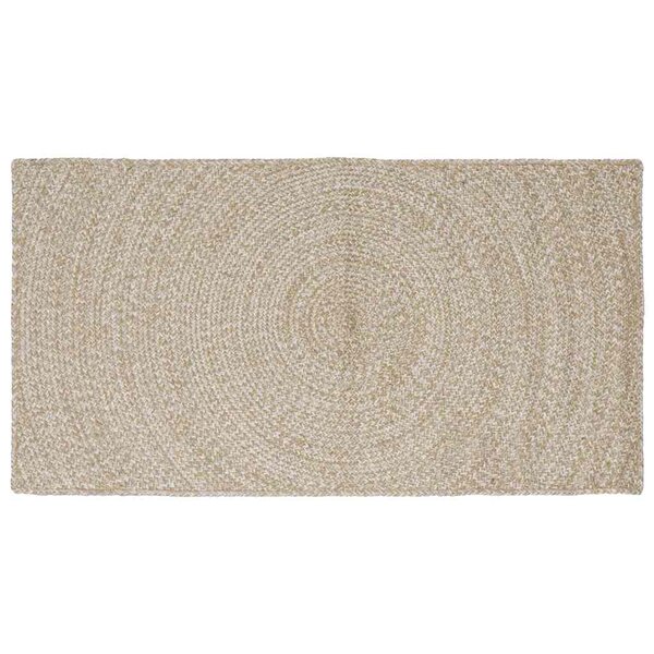 vidaXL Tapis de surface Rectangulaire Naturel et Blanc 60 x 110 cm