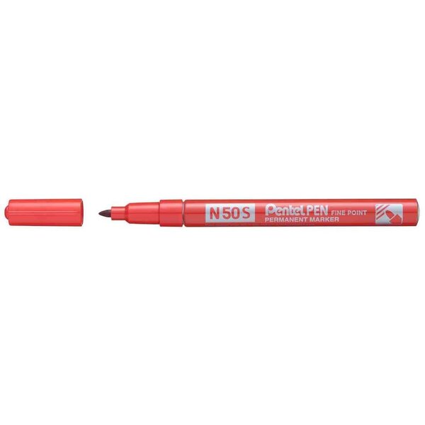 Marqueur permanent N50S  pointe ogive fine  rouge x 12 PENTEL