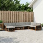 vidaXL Ensemble de canapés d'extérieur 8 Pièces Naturel et gris clair