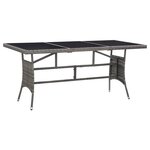 vidaXL Table de jardin Gris 170x80x74 cm Résine tressée