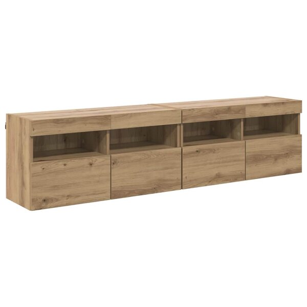 vidaXL Meubles TV muraux 2 Pièces Chêne artisanal 80 x 30 x 40 cm