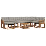 vidaXL Ensemble de canapés d'extérieur 9 pc Naturel et gris clair