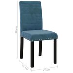 vidaXL Chaises à manger lot de 4 bleu velours